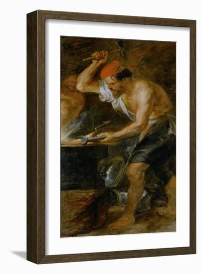 Vulcan Forging the Lightning of Jupiter, Painted for the Torre De La Parada-Peter Paul Rubens-Framed Giclee Print