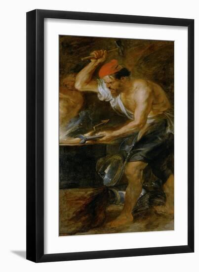 Vulcan Forging the Lightning of Jupiter, Painted for the Torre De La Parada-Peter Paul Rubens-Framed Giclee Print