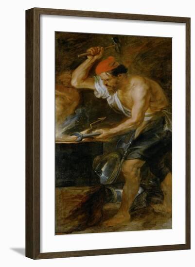 Vulcan Forging the Lightning of Jupiter, Painted for the Torre De La Parada-Peter Paul Rubens-Framed Giclee Print