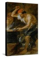Vulcan Forging the Lightning of Jupiter, Painted for the Torre De La Parada-Peter Paul Rubens-Stretched Canvas