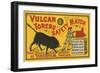 Vulcan Safety Matchbox, Torero and Bull-null-Framed Art Print