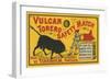 Vulcan Safety Matchbox, Torero and Bull-null-Framed Art Print