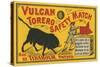 Vulcan Safety Matchbox, Torero and Bull-null-Stretched Canvas