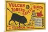 Vulcan Safety Matchbox, Torero and Bull-null-Mounted Art Print