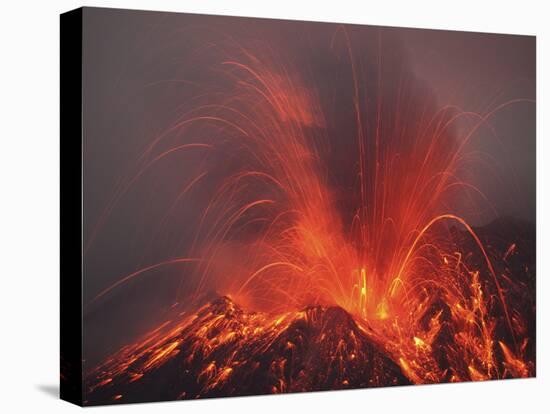 Vulcanian Eruption with Glowing Lava Bombs on Sakurajima Volcano, Japan-Stocktrek Images-Stretched Canvas