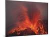 Vulcanian Eruption with Glowing Lava Bombs on Sakurajima Volcano, Japan-Stocktrek Images-Mounted Photographic Print