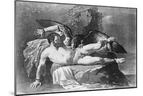 Vulture Attacking Prometheus-null-Mounted Giclee Print