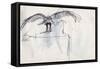 Vulture, sketch, 3 (pen on paper)-Ralph Steadman-Framed Stretched Canvas