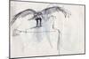 Vulture, sketch, 3 (pen on paper)-Ralph Steadman-Mounted Giclee Print