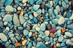 Natural Abstract Vintage Colorful Pebbles Background-vvvita-Framed Stretched Canvas