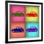 VW Beetle Pop Art 1-NaxArt-Framed Art Print