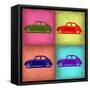 VW Beetle Pop Art 1-NaxArt-Framed Stretched Canvas