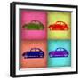 VW Beetle Pop Art 1-NaxArt-Framed Art Print