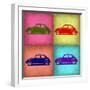 VW Beetle Pop Art 1-NaxArt-Framed Art Print