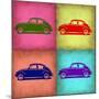 VW Beetle Pop Art 1-NaxArt-Mounted Art Print