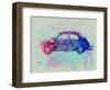 VW Beetle Watercolor 1-NaxArt-Framed Art Print