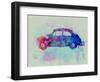 VW Beetle Watercolor 1-NaxArt-Framed Art Print