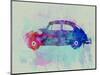 VW Beetle Watercolor 1-NaxArt-Mounted Art Print