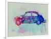 VW Beetle Watercolor 1-NaxArt-Framed Art Print