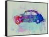 VW Beetle Watercolor 1-NaxArt-Framed Stretched Canvas