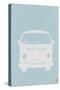 VW Bus Blue Poster-NaxArt-Stretched Canvas