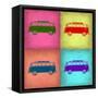 VW Bus Pop Art 1-NaxArt-Framed Stretched Canvas