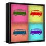 VW Bus Pop Art 1-NaxArt-Framed Stretched Canvas