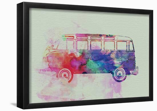 VW Bus Watercolor-NaxArt-Framed Poster