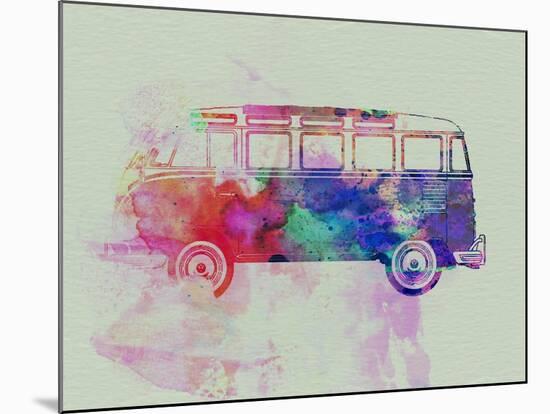 VW Bus Watercolor-NaxArt-Mounted Art Print