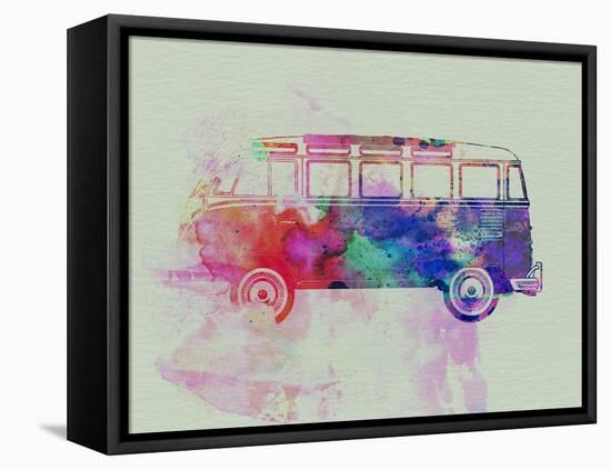 VW Bus Watercolor-NaxArt-Framed Stretched Canvas