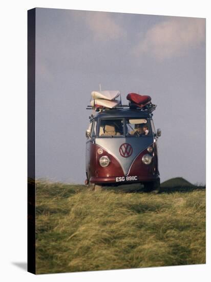 VW Camper Van with Surf Boards on Roof-Dominic Harcourt-webster-Stretched Canvas