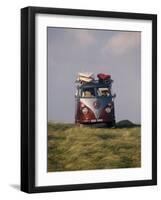 VW Camper Van with Surf Boards on Roof-Dominic Harcourt-webster-Framed Photographic Print