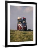 VW Camper Van with Surf Boards on Roof-Dominic Harcourt-webster-Framed Photographic Print