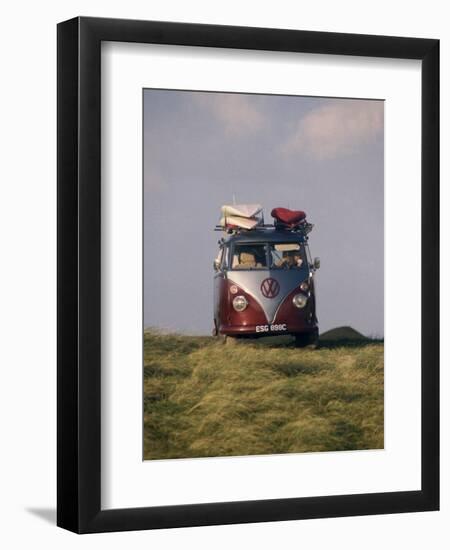 VW Camper Van with Surf Boards on Roof-Dominic Harcourt-webster-Framed Photographic Print