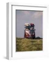 VW Camper Van with Surf Boards on Roof-Dominic Harcourt-webster-Framed Photographic Print