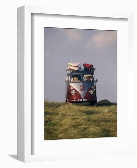 VW Camper Van with Surf Boards on Roof-Dominic Harcourt-webster-Framed Photographic Print