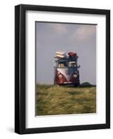 VW Camper Van with Surf Boards on Roof-Dominic Harcourt-webster-Framed Premium Photographic Print