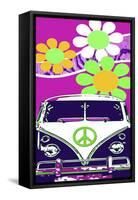 VW Fuscia-Larry Hunter-Framed Stretched Canvas