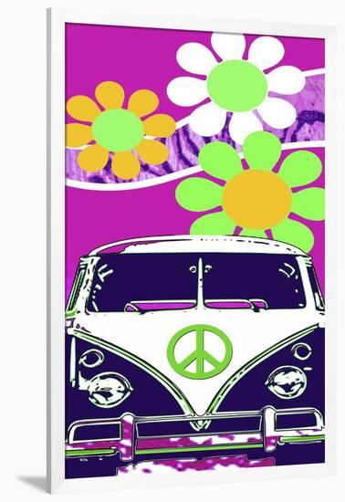 VW Fuscia-Larry Hunter-Framed Giclee Print