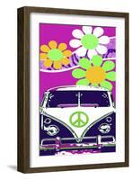 VW Fuscia-Larry Hunter-Framed Giclee Print