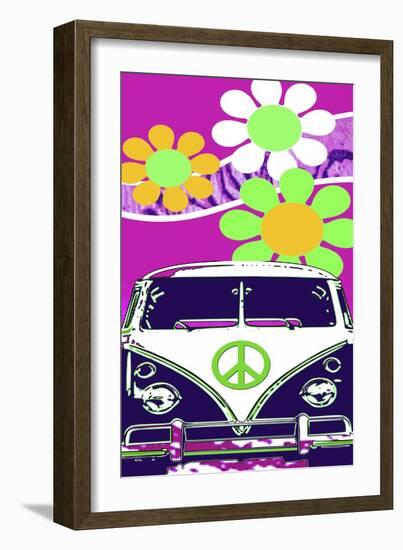 VW Fuscia-Larry Hunter-Framed Giclee Print