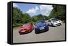 VW Golf GTi Renault Megane Sport R26R and Ford Focus RS 2009-Simon Clay-Framed Stretched Canvas