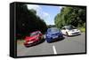 VW Golf GTi Renault Megane Sport R26R and Ford Focus RS 2009-Simon Clay-Framed Stretched Canvas