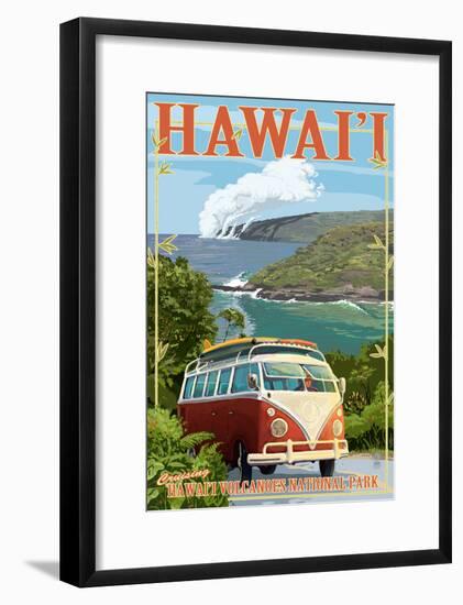 VW Van - Hawaii Volcanoes National Park-null-Framed Poster