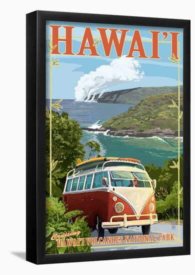 VW Van - Hawaii Volcanoes National Park-null-Framed Poster