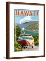 VW Van - Hawaii Volcanoes National Park-null-Framed Poster