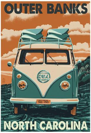VW Van - Outer Banks, North Carolina' Prints | AllPosters.com