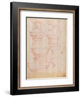 W.18V Study of Column Capitals-Michelangelo Buonarroti-Framed Giclee Print