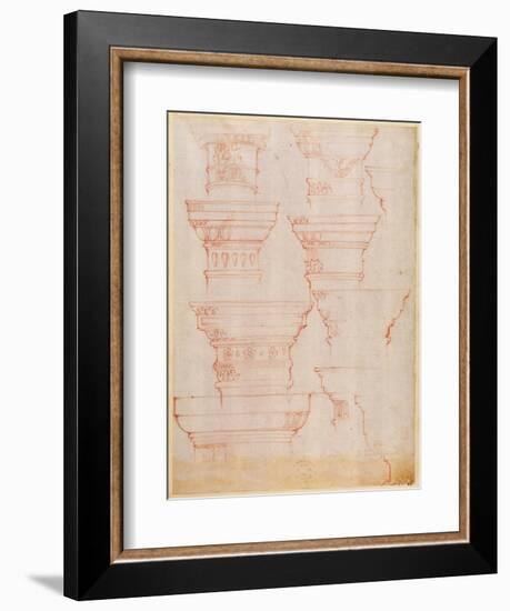 W.18V Study of Column Capitals-Michelangelo Buonarroti-Framed Giclee Print