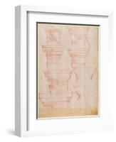 W.18V Study of Column Capitals-Michelangelo Buonarroti-Framed Giclee Print